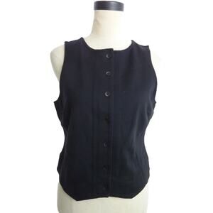 NWT Madewell Black Cutaway Button-Front Vest in Ponte M